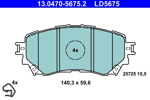SET PLACUTE FRANA ATE 13.0470-5675.2 - Compatibil cu MAZDA
