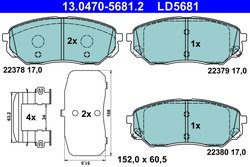 Set placute frana ATE 13.0470-5681.2