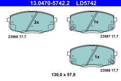 Set placute frana ATE 13.0470-5742.2