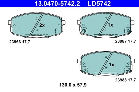 Set placute frana ATE 13.0470-5742.2