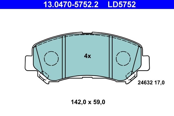 Set placute frana ATE 13.0470-5752.2