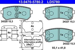 Set placute frana ATE 13.0470-5780.2