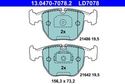 Set placute frana ATE 13.0470-7078.2