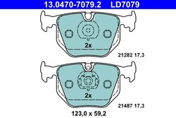 Set placute frana ATE 13.0470-7079.2