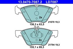 Set placute frana ATE 13.0470-7087.2