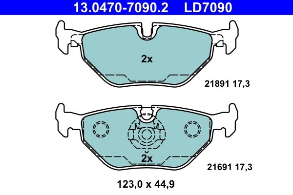 SET PLACUTE FRANA ATE 13.0470-7090.2 - Compatibil cu BMW