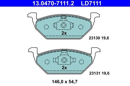 Set placute frana ATE 13.0470-7111.2