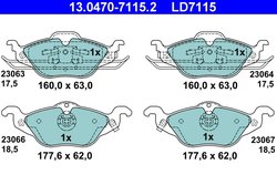 Set placute frana ATE 13.0470-7115.2
