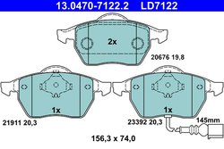 Set placute frana ATE 13.0470-7122.2