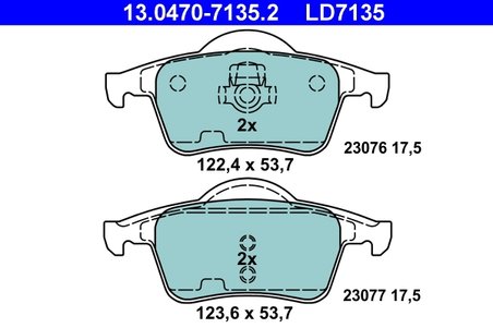 Set placute frana ATE 13.0470-7135.2