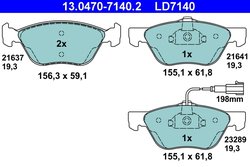 Set placute frana ATE 13.0470-7140.2