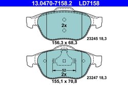Set placute frana ATE 13.0470-7158.2