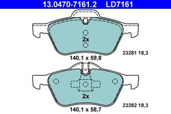 Set placute frana ATE 13.0470-7161.2