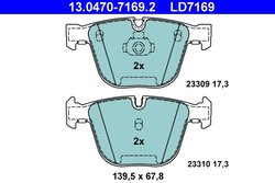 Set placute frana ATE 13.0470-7169.2