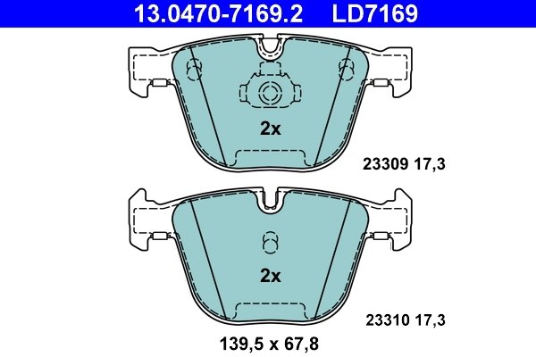 SET PLACUTE FRANA ATE 13.0470-7169.2 - Compatibil cu BMW