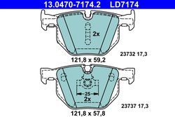 Set placute frana ATE 13.0470-7174.2