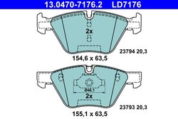 SET PLACUTE FRANA ATE 13.0470-7176.2 - Compatibil cu BMW