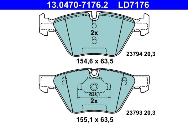 SET PLACUTE FRANA ATE 13.0470-7176.2 - Compatibil cu BMW