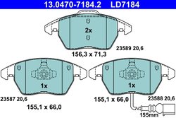 Set placute frana ATE 13.0470-7184.2