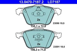 Set placute frana ATE 13.0470-7187.2