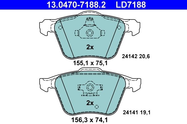 SET PLACUTE FRANA ATE 13.0470-7188.2 - Compatibil cu VOLVO