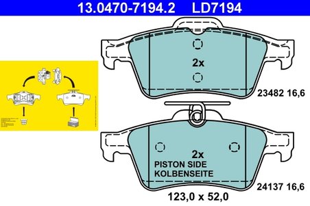 Set placute frana ATE 13.0470-7194.2