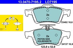 SET PLACUTE FRANA ATE 13.0470-7195.2 - Compatibil cu FORD, MAZDA, OPEL, SAAB, VAUXHALL, VOLVO