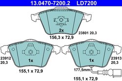 Set placute frana ATE 13.0470-7200.2
