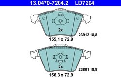 Set placute frana ATE 13.0470-7204.2