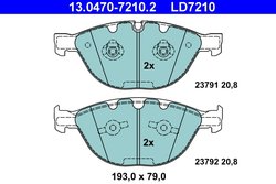SET PLACUTE FRANA ATE 13.0470-7210.2 - Compatibil cu BMW
