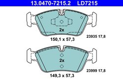 SET PLACUTE FRANA ATE 13.0470-7215.2 - Compatibil cu BMW