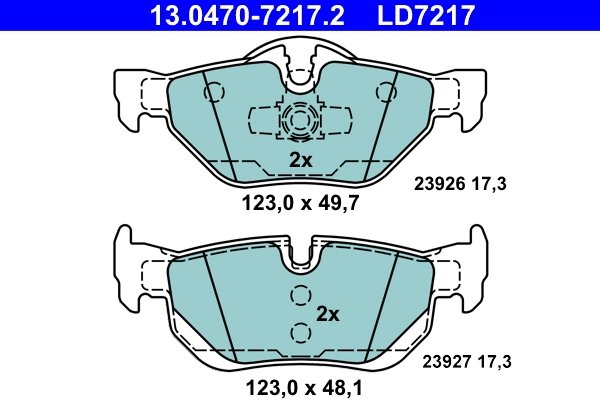 Set placute frana ATE 13.0470-7217.2