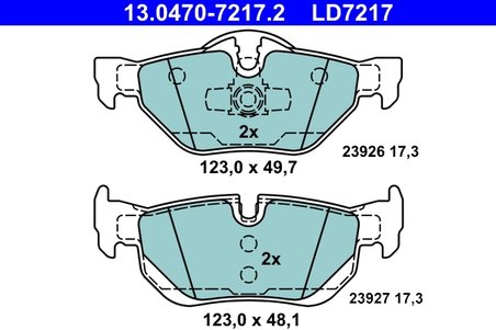 Set placute frana ATE 13.0470-7217.2