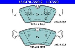 Set placute frana ATE 13.0470-7220.2