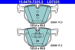 Set placute frana ATE 13.0470-7225.2