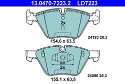 SET PLACUTE FRANA ATE 13.0470-7223.2 - Compatibil cu BMW