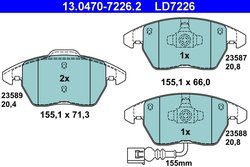 SET PLACUTE FRANA ATE 13.0470-7226.2 - Compatibil cu AUDI