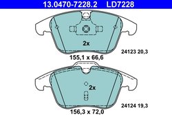 SET PLACUTE FRANA ATE 13.0470-7228.2 - Compatibil cu FORD, LAND ROVER, VOLVO