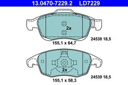 Set placute frana ATE 13.0470-7229.2