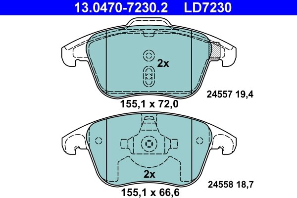 Set placute frana ATE 13.0470-7230.2