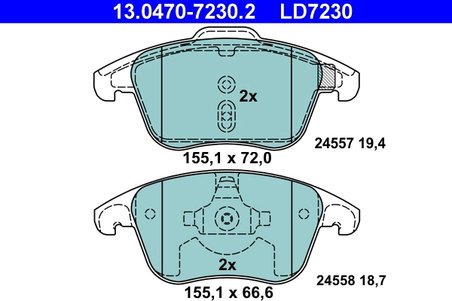 Set placute frana ATE 13.0470-7230.2