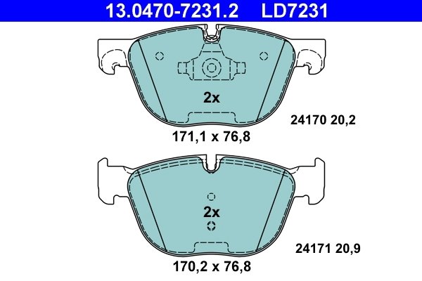 SET PLACUTE FRANA ATE 13.0470-7231.2 - Compatibil cu BMW