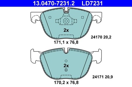 SET PLACUTE FRANA ATE 13.0470-7231.2 - Compatibil cu BMW
