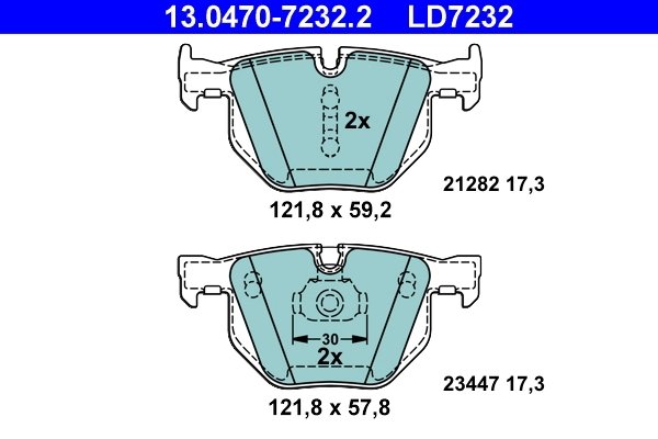 SET PLACUTE FRANA ATE 13.0470-7232.2 - Compatibil cu BMW