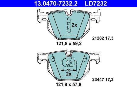 SET PLACUTE FRANA ATE 13.0470-7232.2 - Compatibil cu BMW