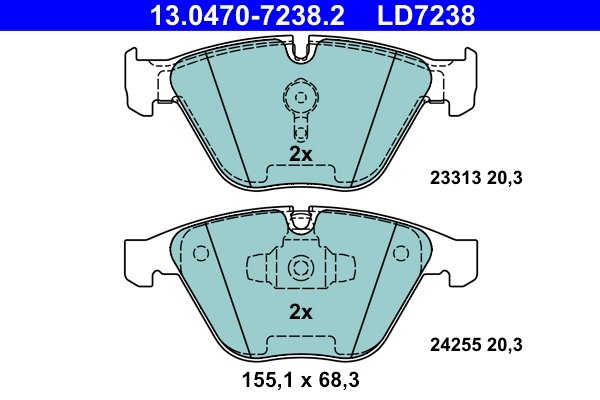 Set placute frana ATE 13.0470-7238.2