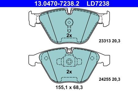 Set placute frana ATE 13.0470-7238.2
