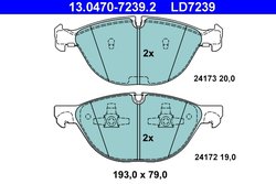 SET PLACUTE FRANA ATE 13.0470-7239.2 - Compatibil cu BMW