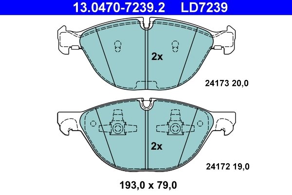 Set placute frana ATE 13.0470-7239.2
