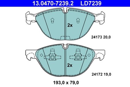 Set placute frana ATE 13.0470-7239.2